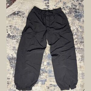 Zara Black Cargo Pants with adjustable waist tie size XS